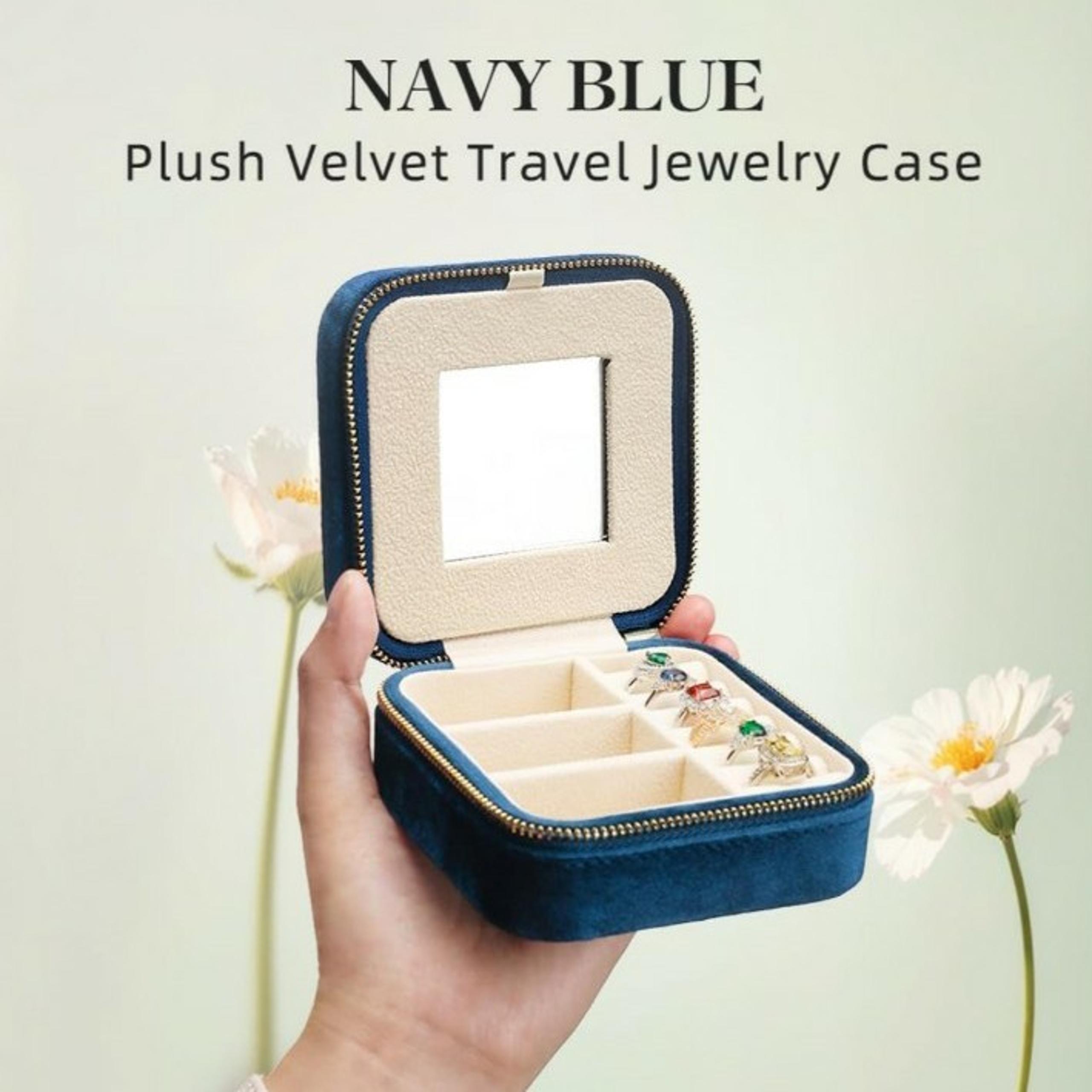 Blue Velvet Travel Jewelery Box