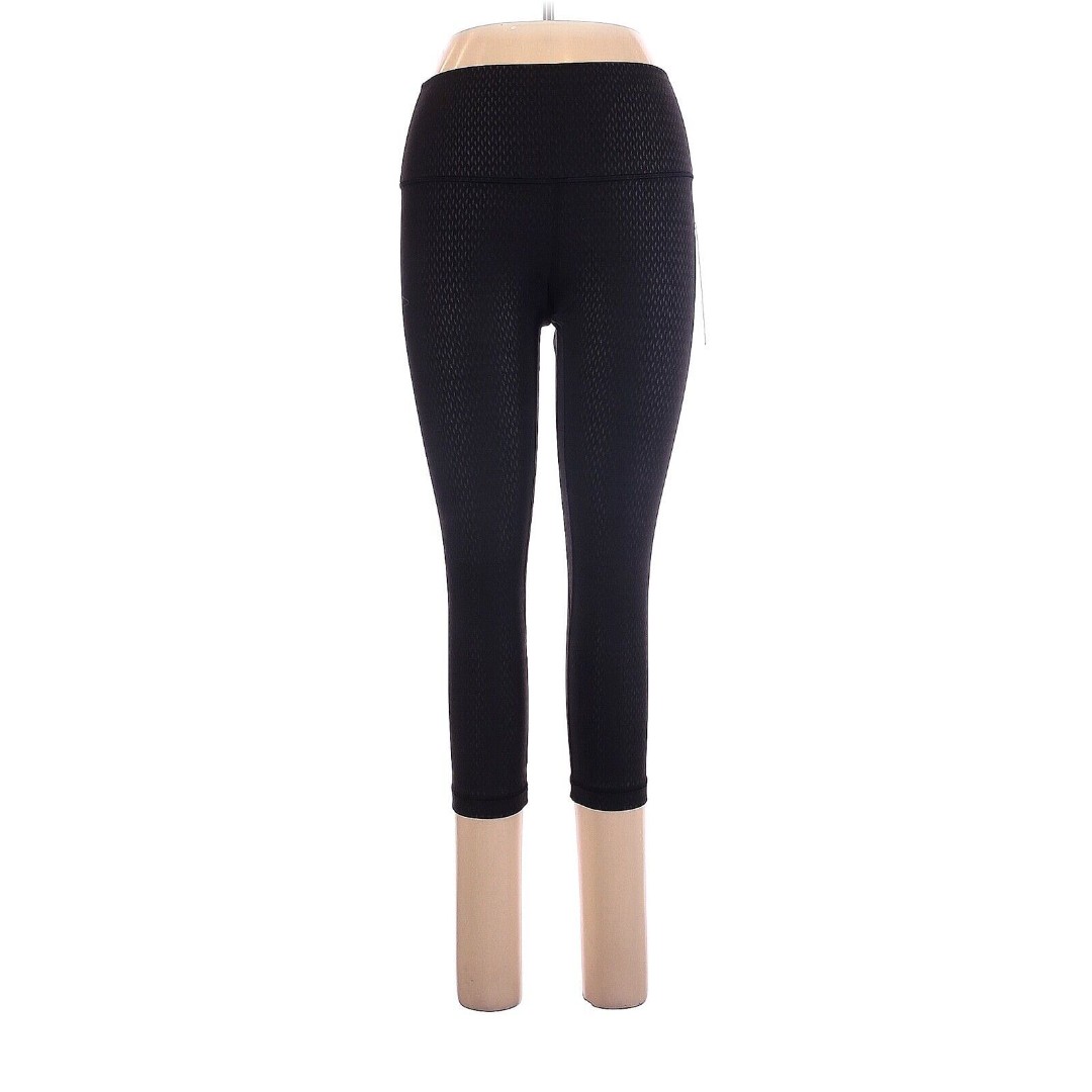 LULULEMON ATHLETICA Diverge Emboss Black Align HR Crop 21 Leggings - US 10