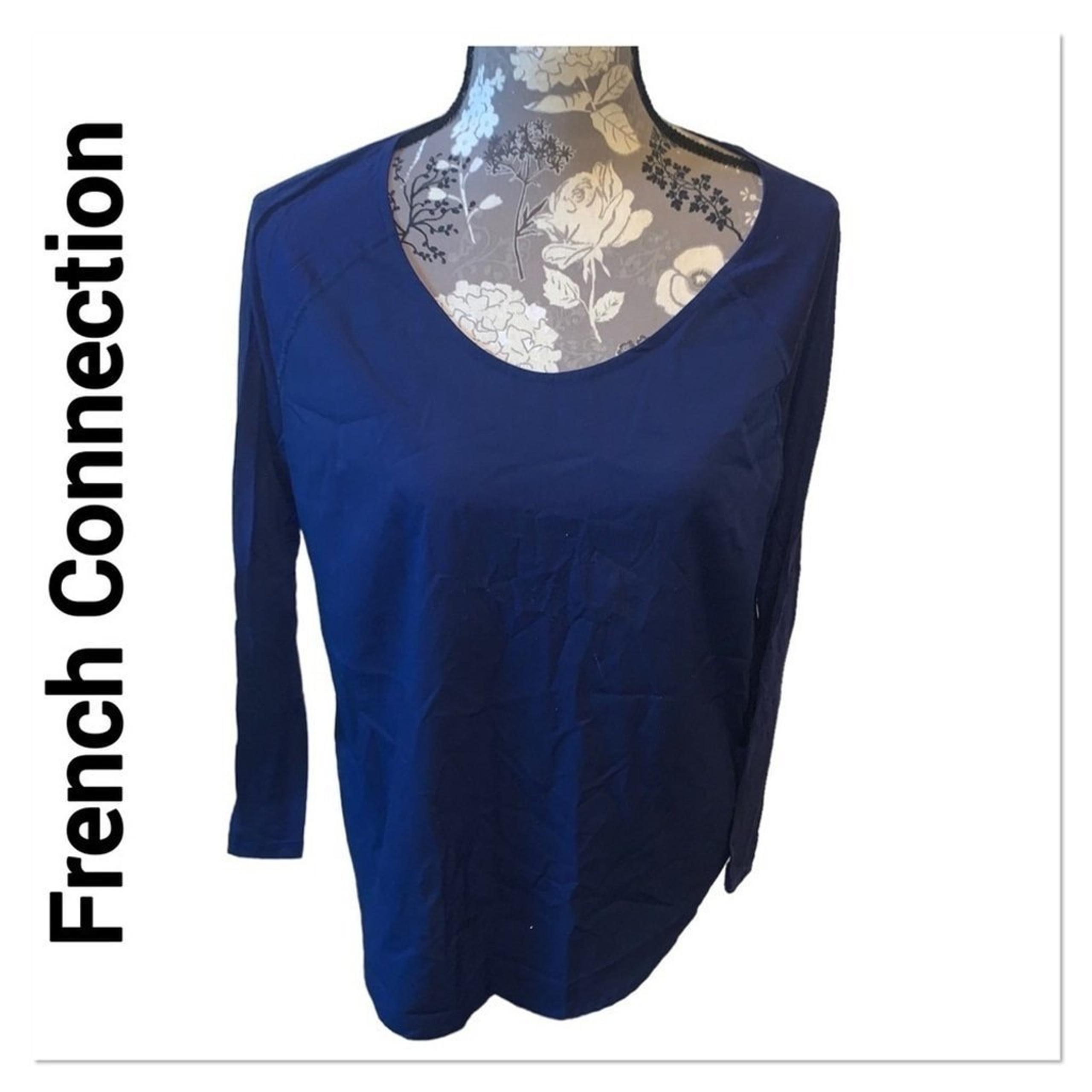 FRENCH CONNECTION Navy Blue Long Sleeve Blouse size large