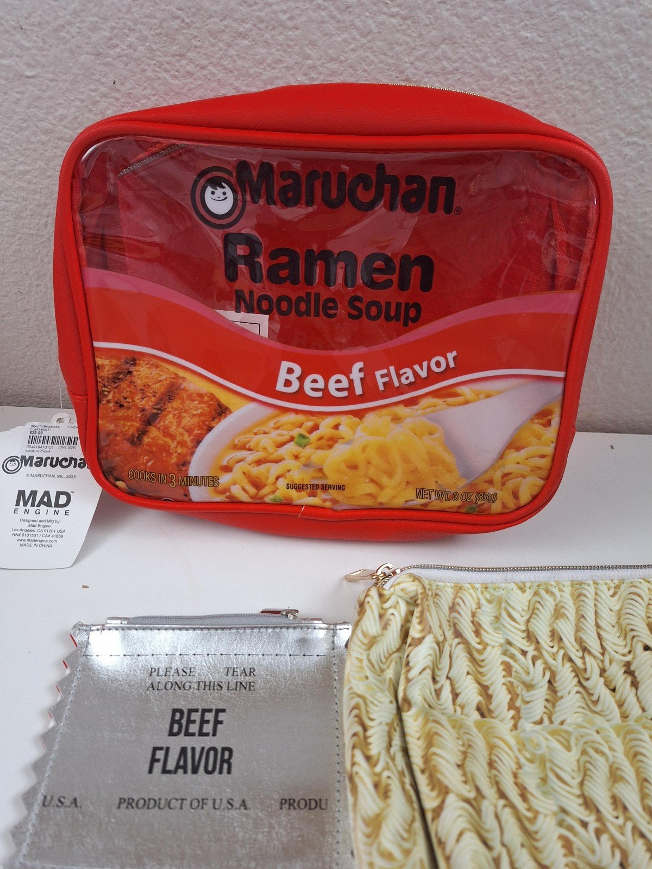 Maruchan Ramen Noodle Soup Beef Flavor 3 Pc Cosmetic Bag Set - Mad Engine