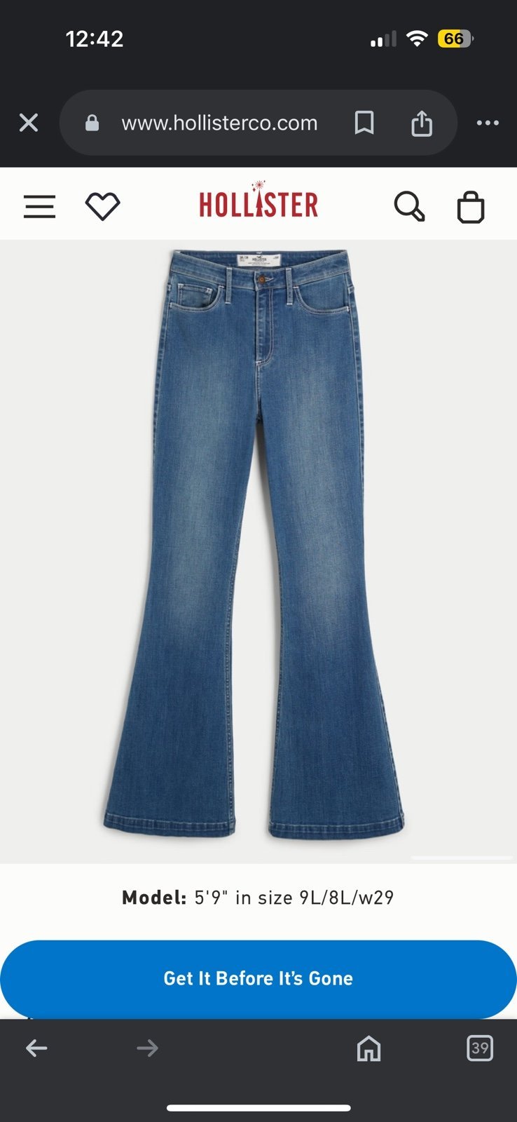 Hollister high rise curvy flare jeans