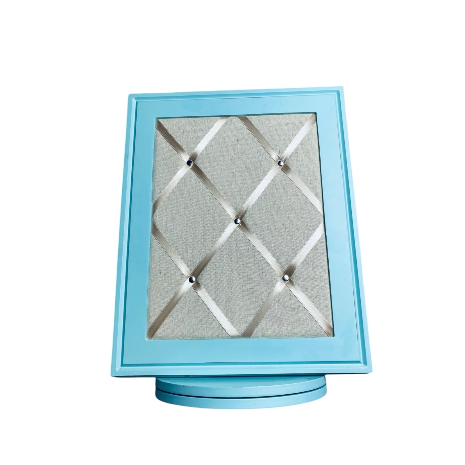 Cynthia Rowley turquoise rotating magnetic open jewelry case organizer size XL