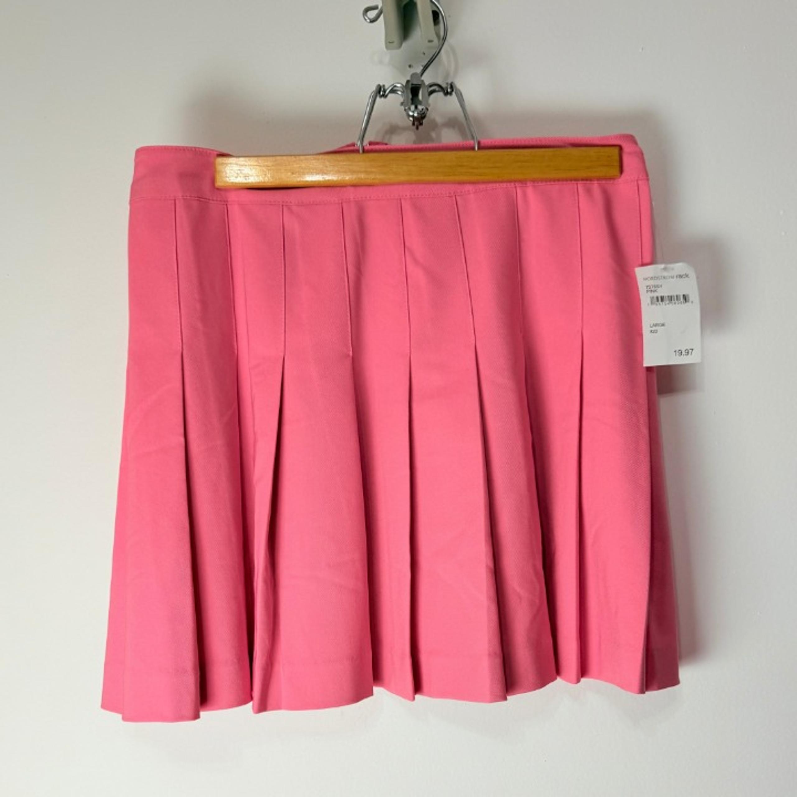 NWT Nordstrom Rack Womens Pink Pleated Mini/ Tennis Skirt Large