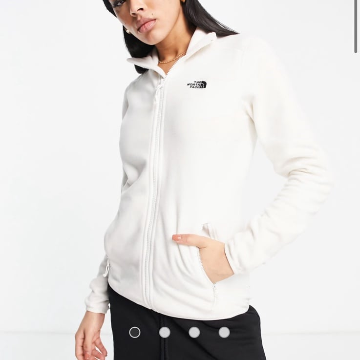 North Face 100 Glacier full zip fleece in white