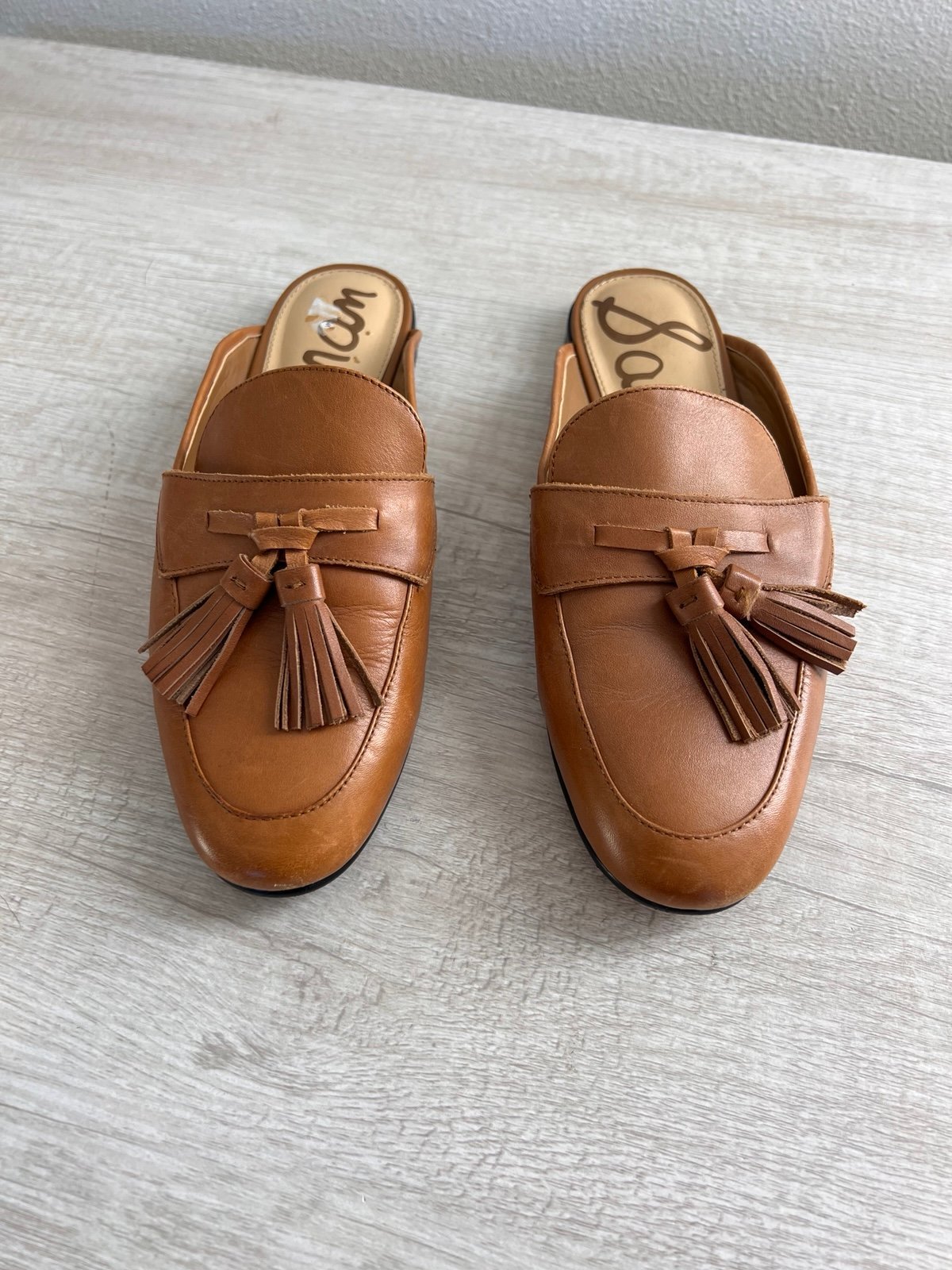 Sam Edelman Women’s Brown Leather Loafers size 7 shoes boho casual summer y2k