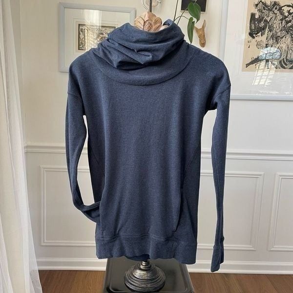 Lululemon On The Double Pullover Cowl Neck Hoodie Sweatshirt Blue 2