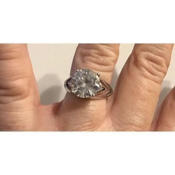 Stunning New 6.84 Carat Sim Diamond Solitaire Ring~.925 Sterling Silver Sz 8