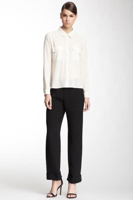 GIORGIO ARMANI Silk Women'S Trouser NEW HAP06T-0A101-9 99 1125 Black SIZE36
