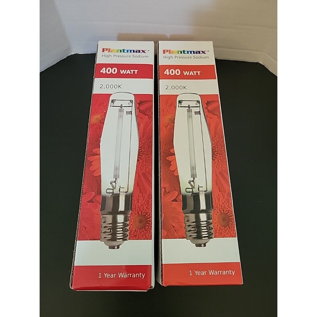 Plantmax 400 Watt 2000k Bulb High Pressure Sodium Lot Of 2