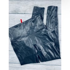 Spanx #1 best selling black faux leather leggings size large