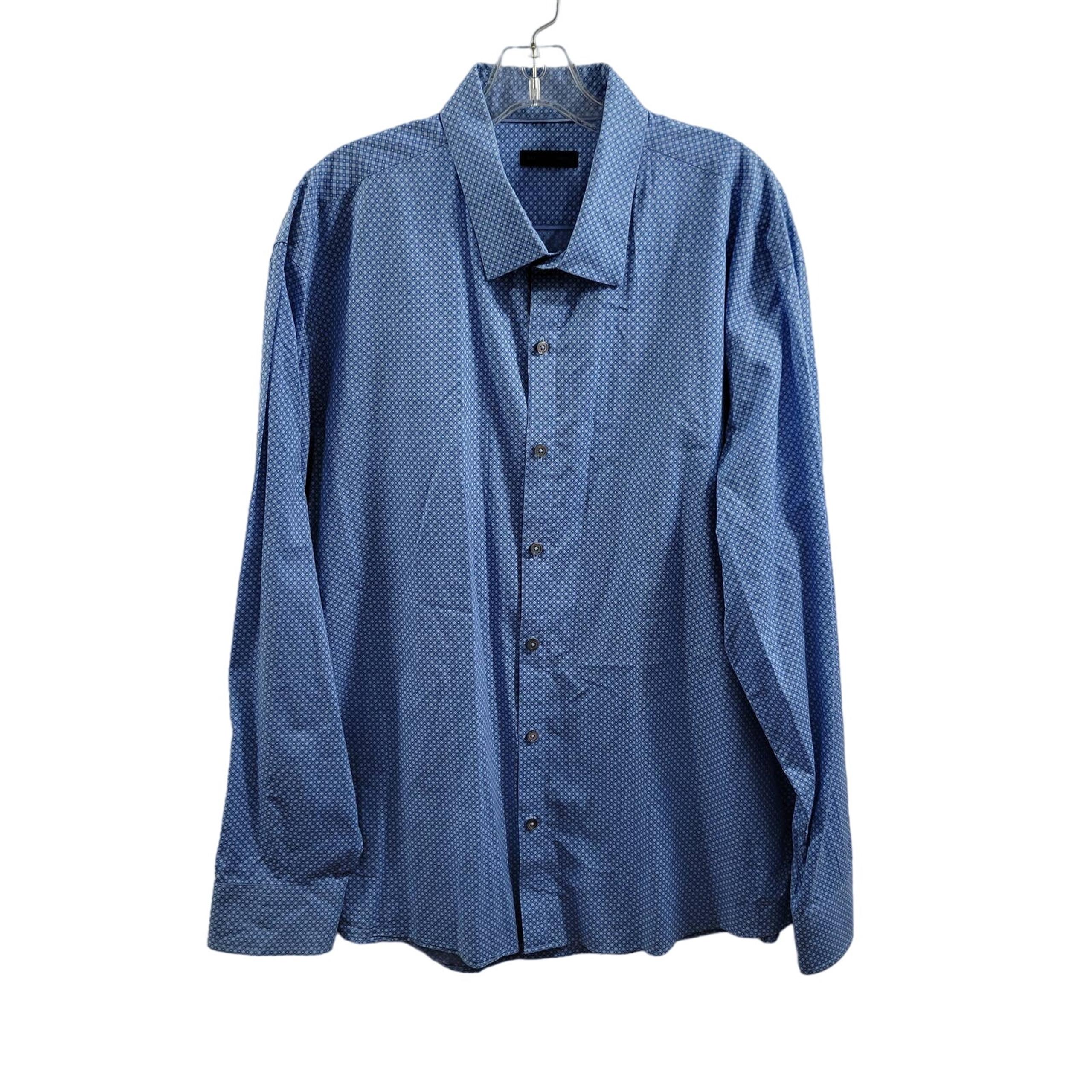 Zachary Prell Blue Printed Button Front Shirt Size 2XL 121923-0575
