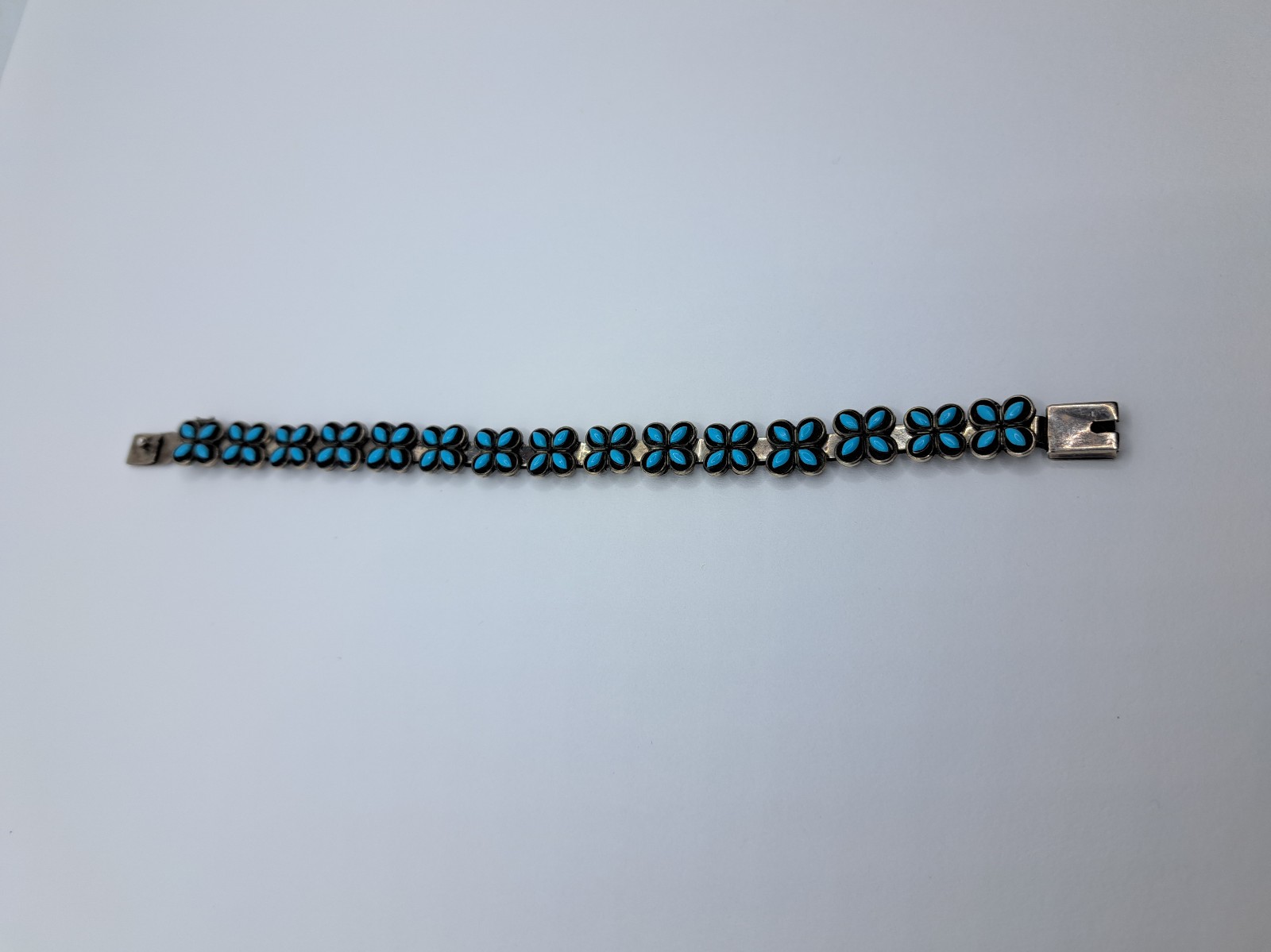 Zuni Louis and Janice Chavez III Signed Sterling Silver and Turquoise Bracelet