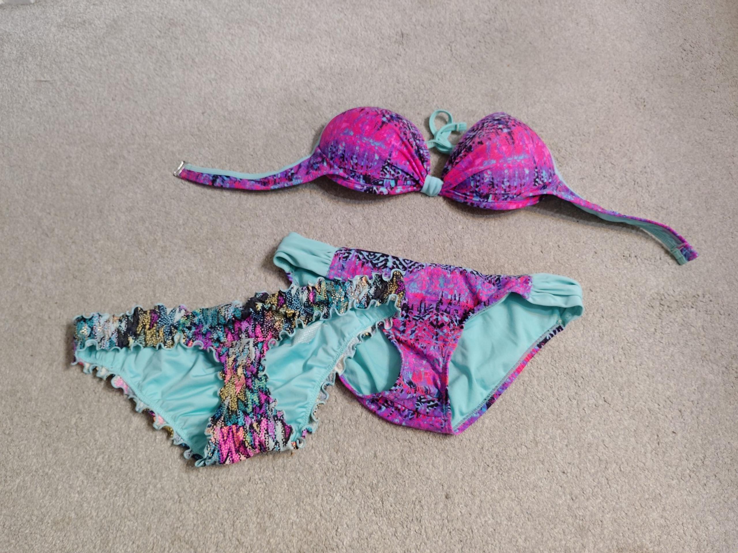Pink and blue bikini