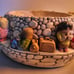 Apsit Bros. Of Calif. 1974 Chalkware Kids Playing Yellow Planter Pot