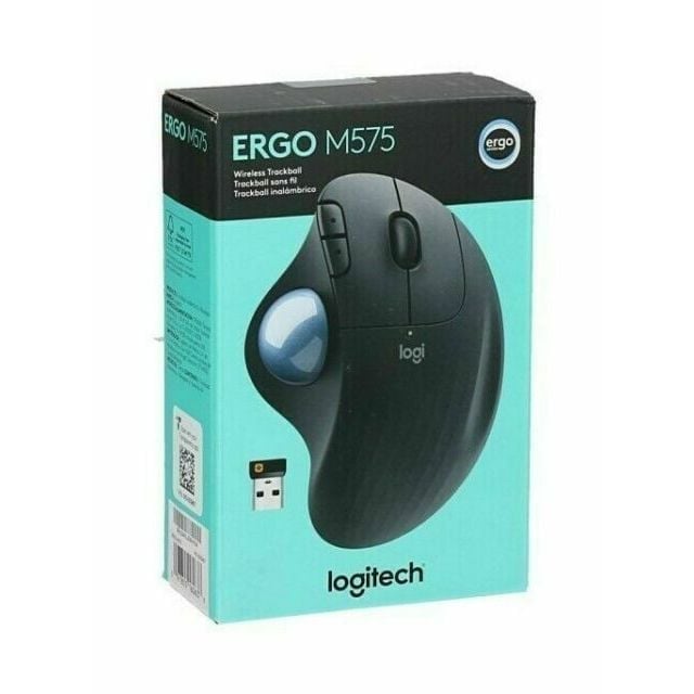 NEW LOGITECH ERGO M575 WIRELESS TRACKBALL COLOR : BLACK 910-005869 FAST SHIPPN