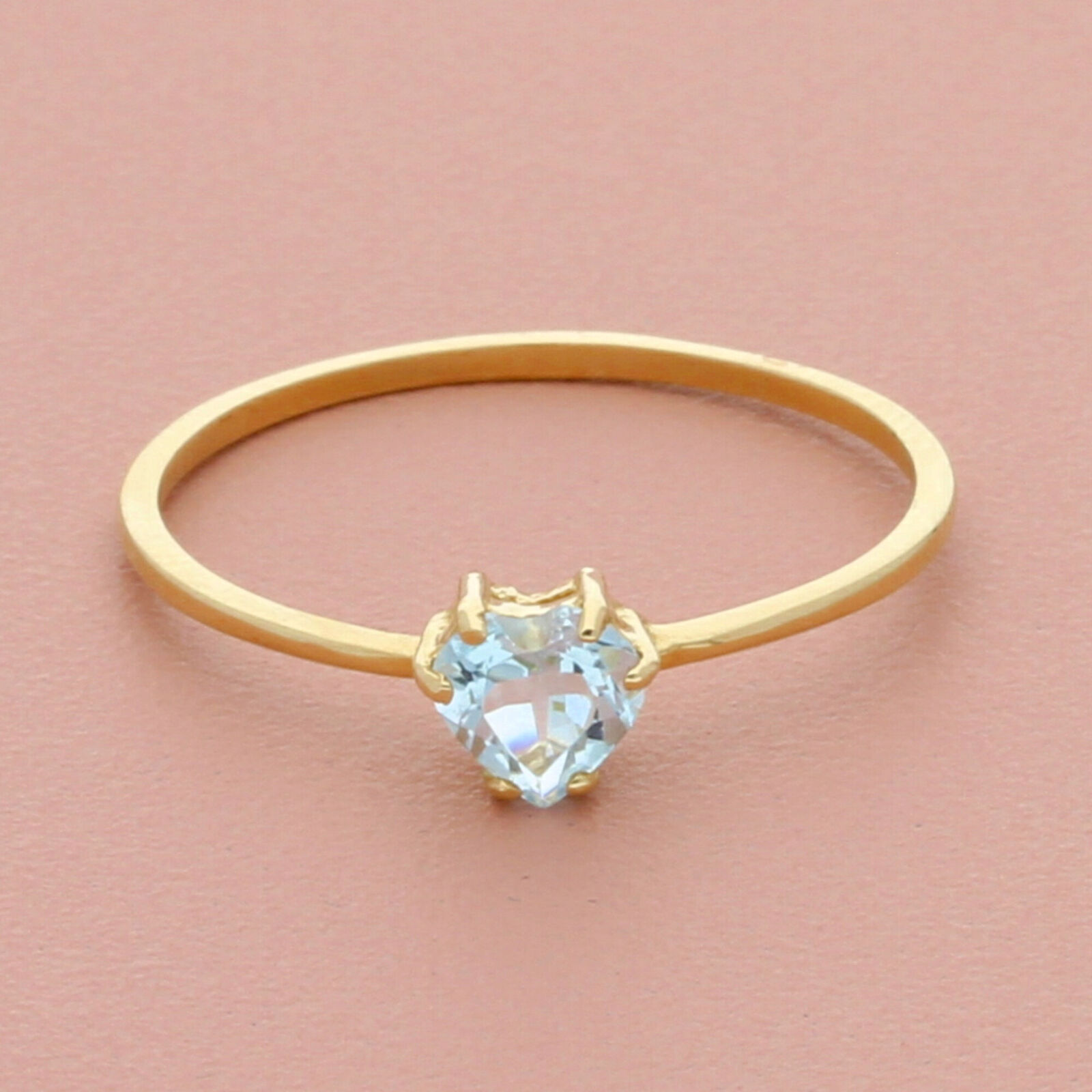 ⚡️clearance⚡️ bony levy 14k yellow gold blue topaz heart ring size 7.5