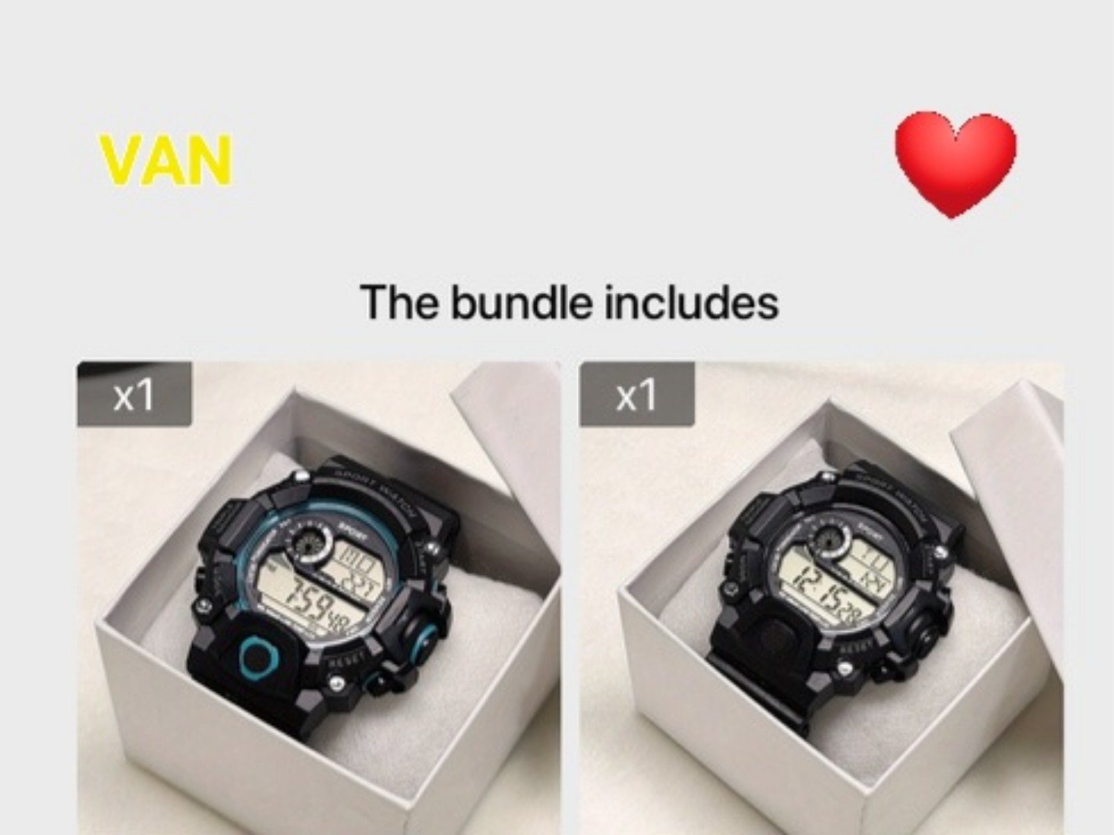Watch with rubber strap