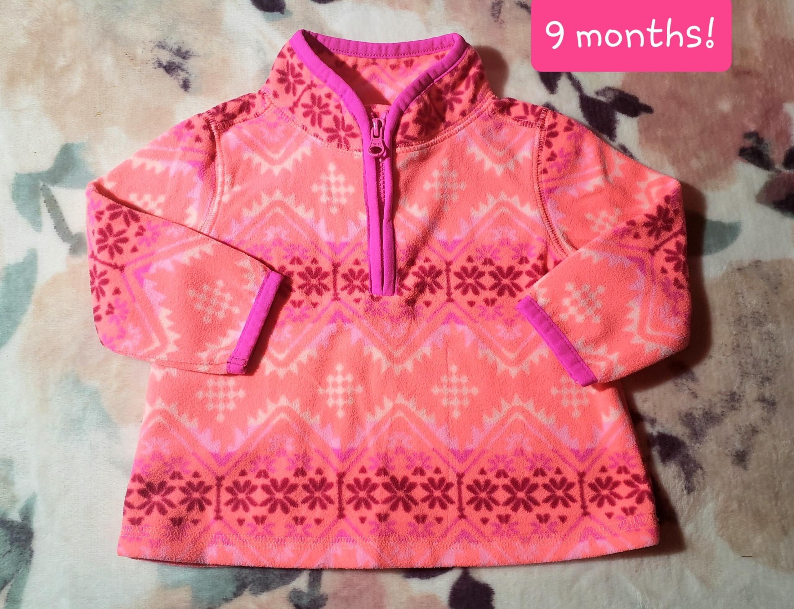 Super cute & cozy 9 month fleece half zip pull over sweater!