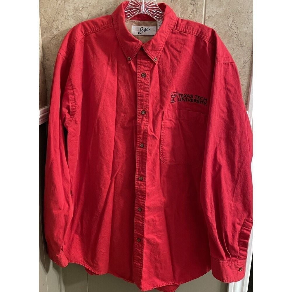 Boa Design Texas Tech University Red Button Down Shirt Men's Size Large