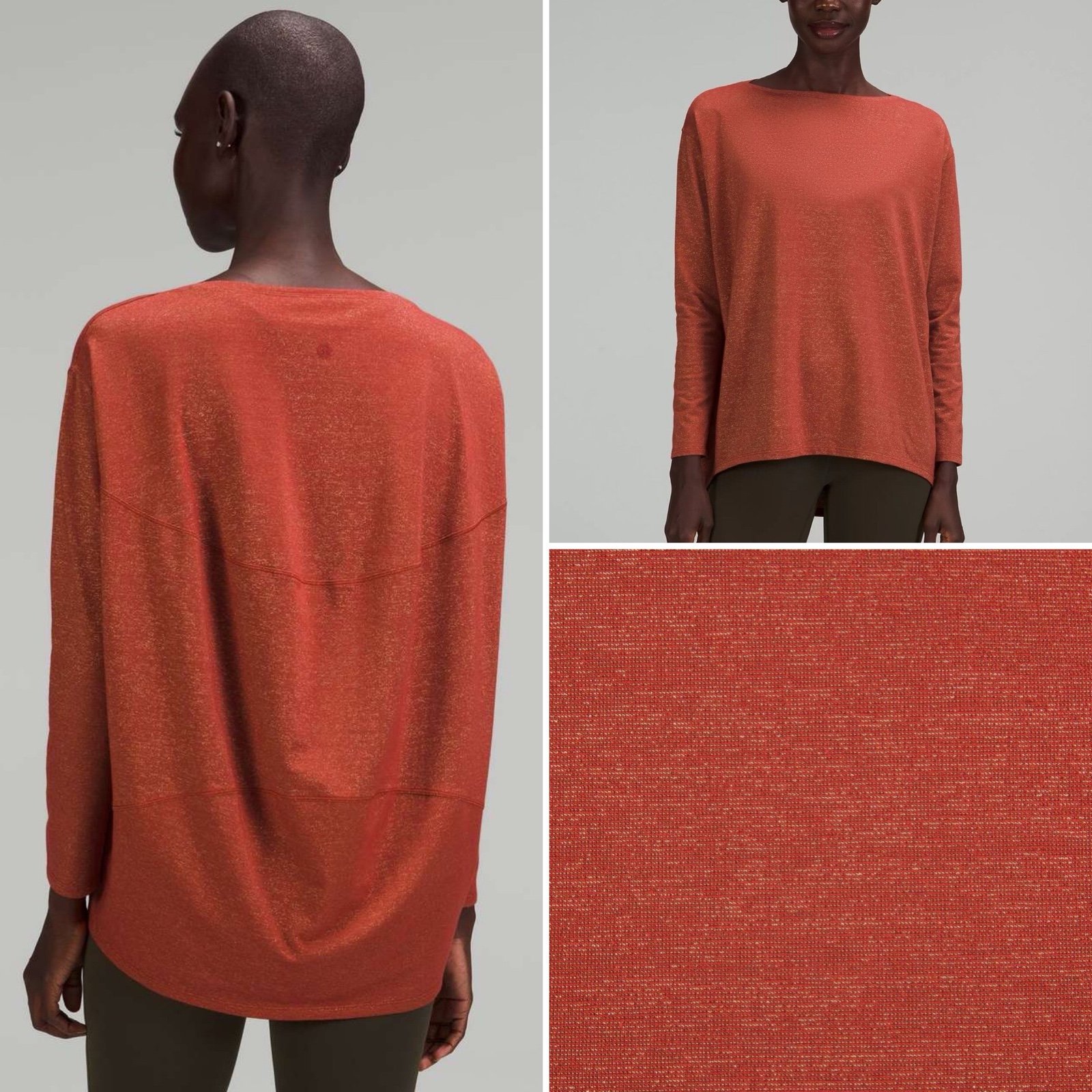 Lululemon Back In Action Long Sleeve Shirt *Spark Cayenne Sz 12