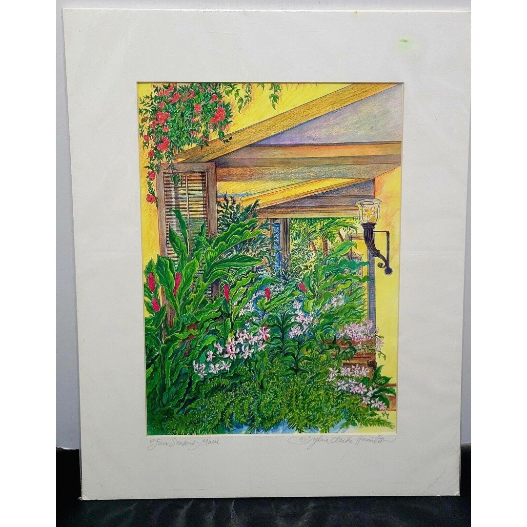 Artist Proof: SYLVIA CLARKE HAMILTON Four Seasons Maui 1/30 Signed Print 16×20