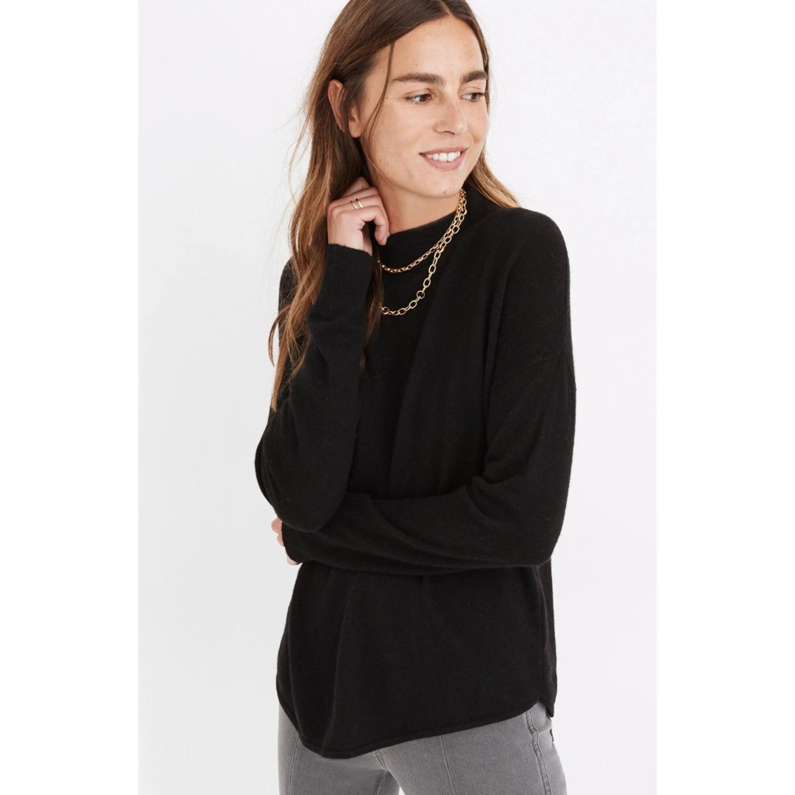 Madewell Ashbury Mockneck Sweater True Black