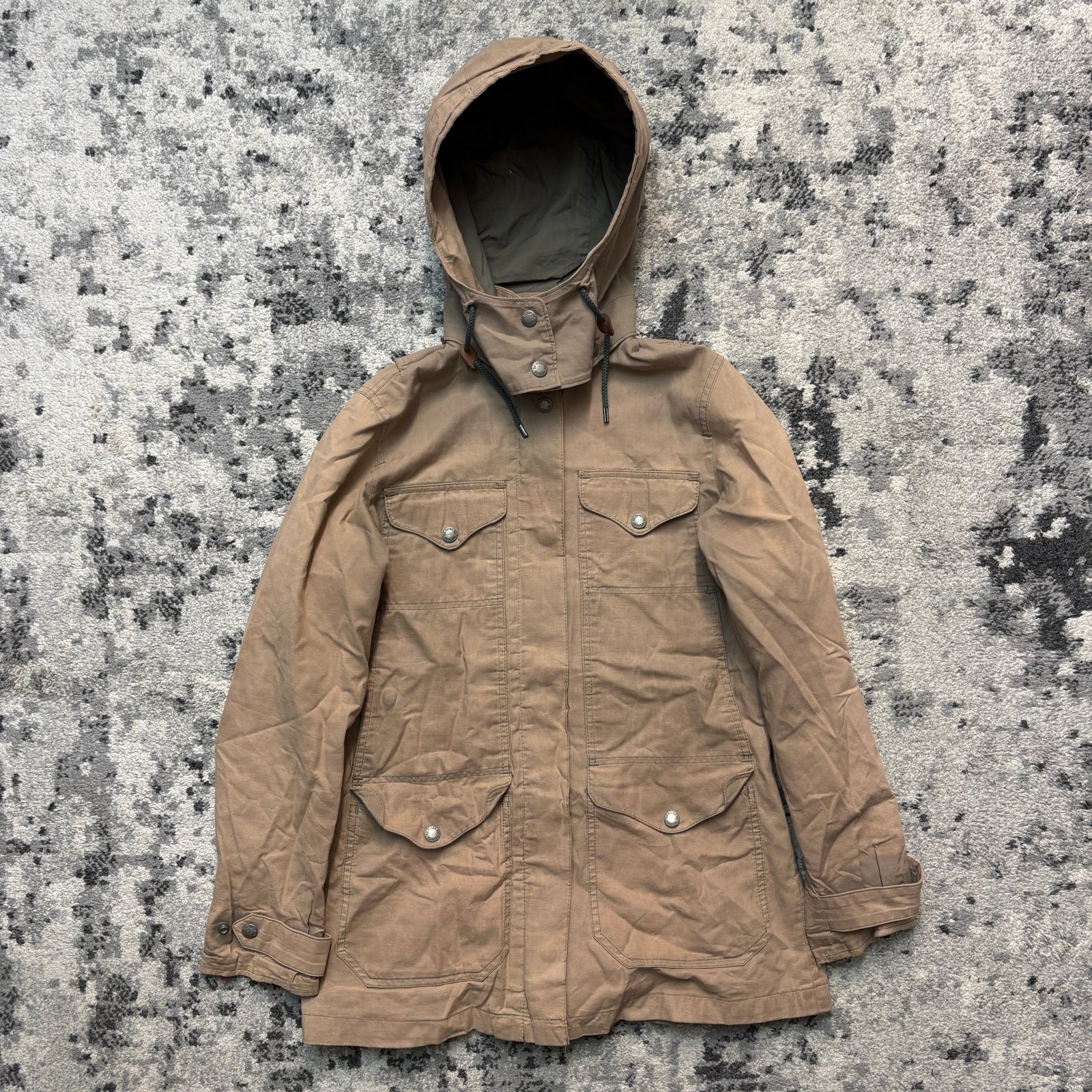 Filson Women's Lightweight Moorcroft Hooded Jacket Gravel Size XS