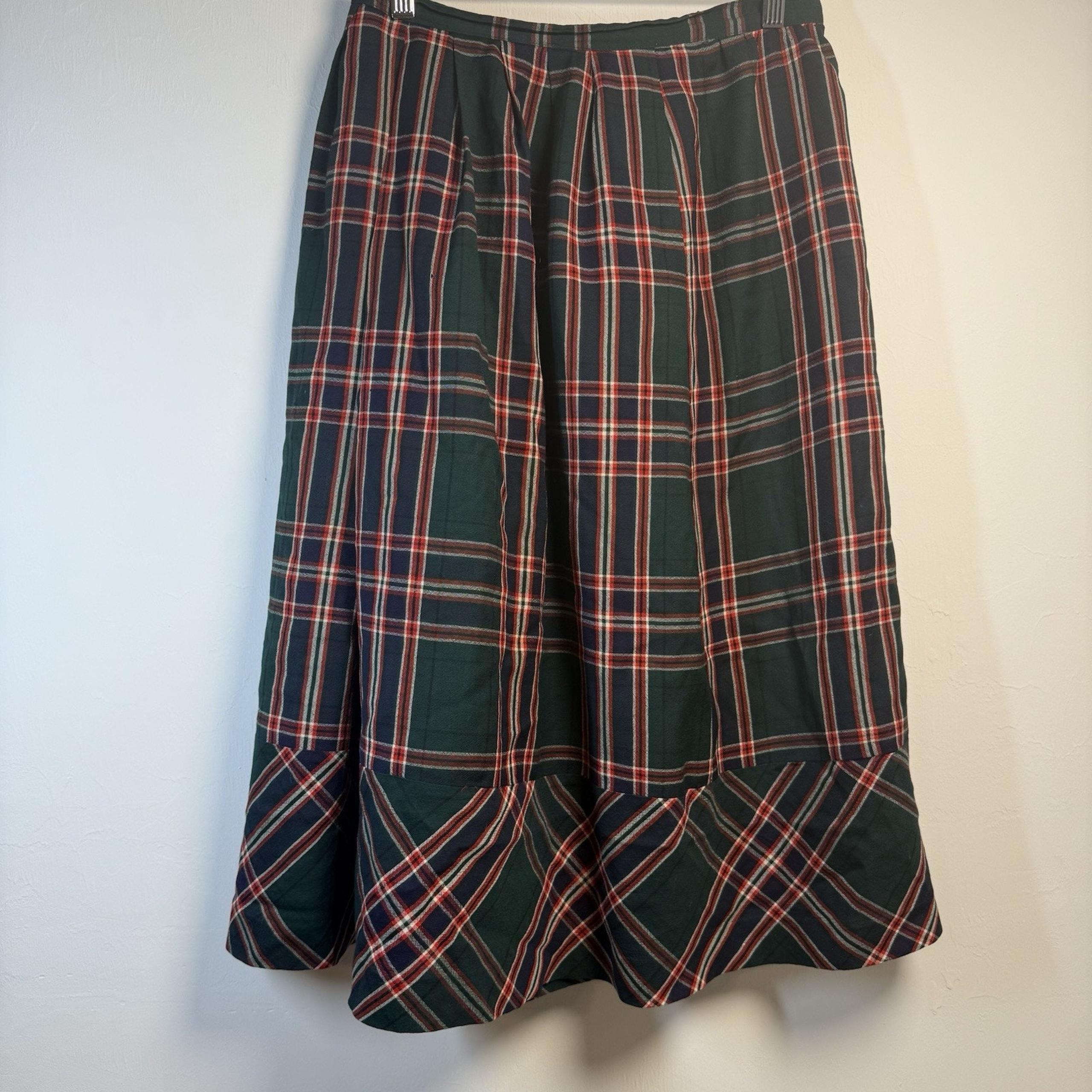 VTG Brooks Brother Womens Skirt Plaid Size 12 Pleated Kilt 100% Wool Scotland
