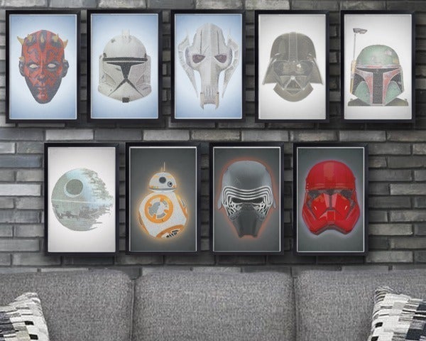 Star Wars Text Artwork 9 set of prints