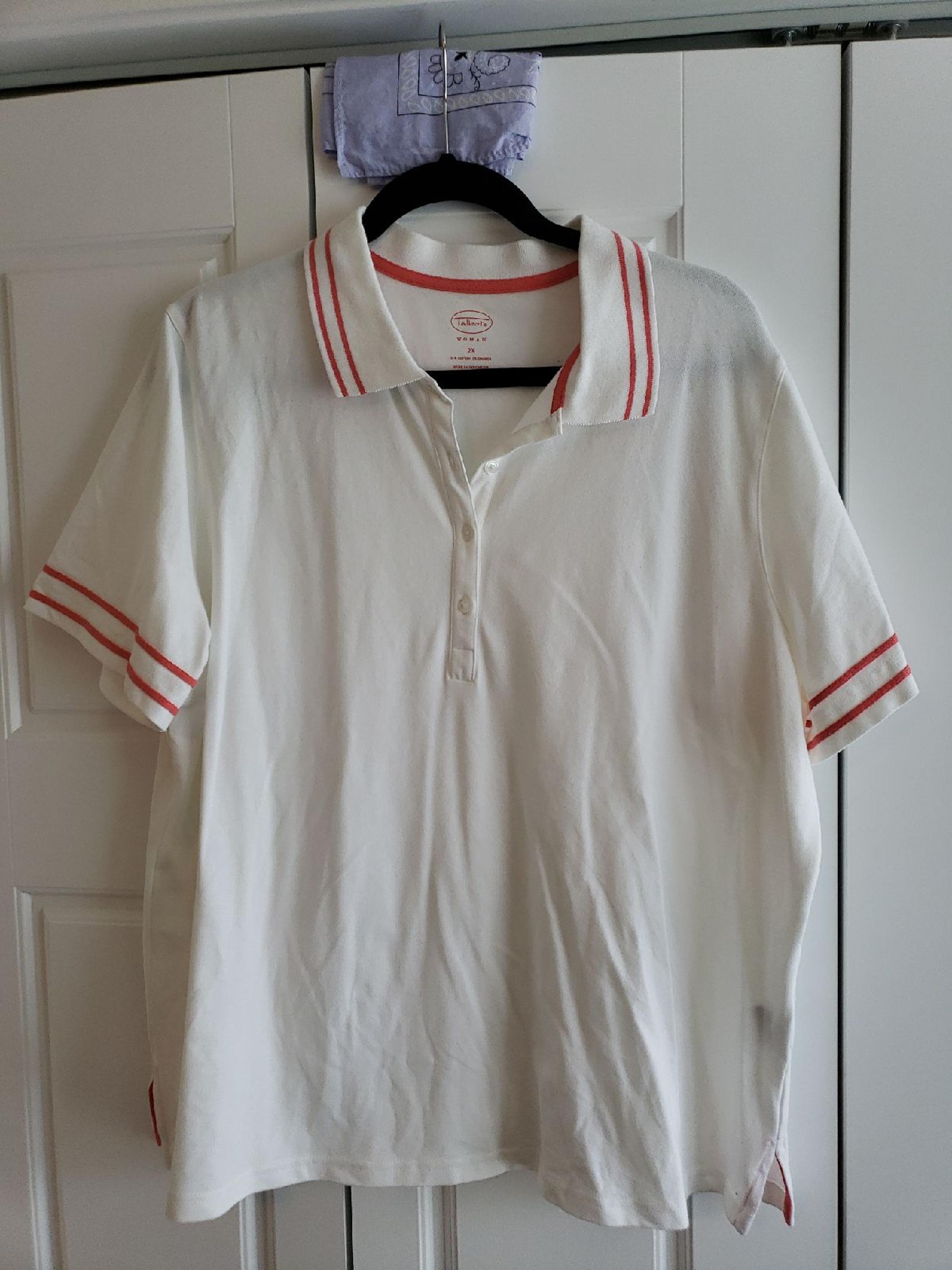 Talbots Womans 2X Tipped Polo