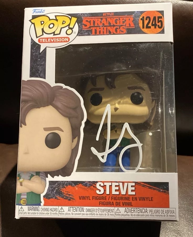 Joe Keery Signed Autograph Funko Pop! SWAU COA - Stranger Things - Steve #1245