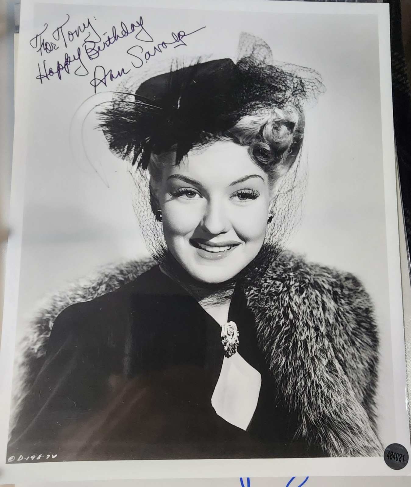 Ann Savage Signed Autographed Vintage Glossy 8x10 Photo - COA Matching Holograms