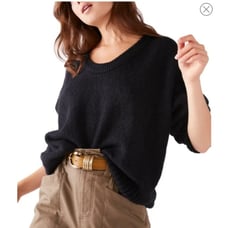 Free People Brookside Tunic Oversized Chunky Sweater in Black