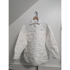 Nike Trench Coat Womens Large White Oversized Quilted Repel MSRP 165 FB8732-13