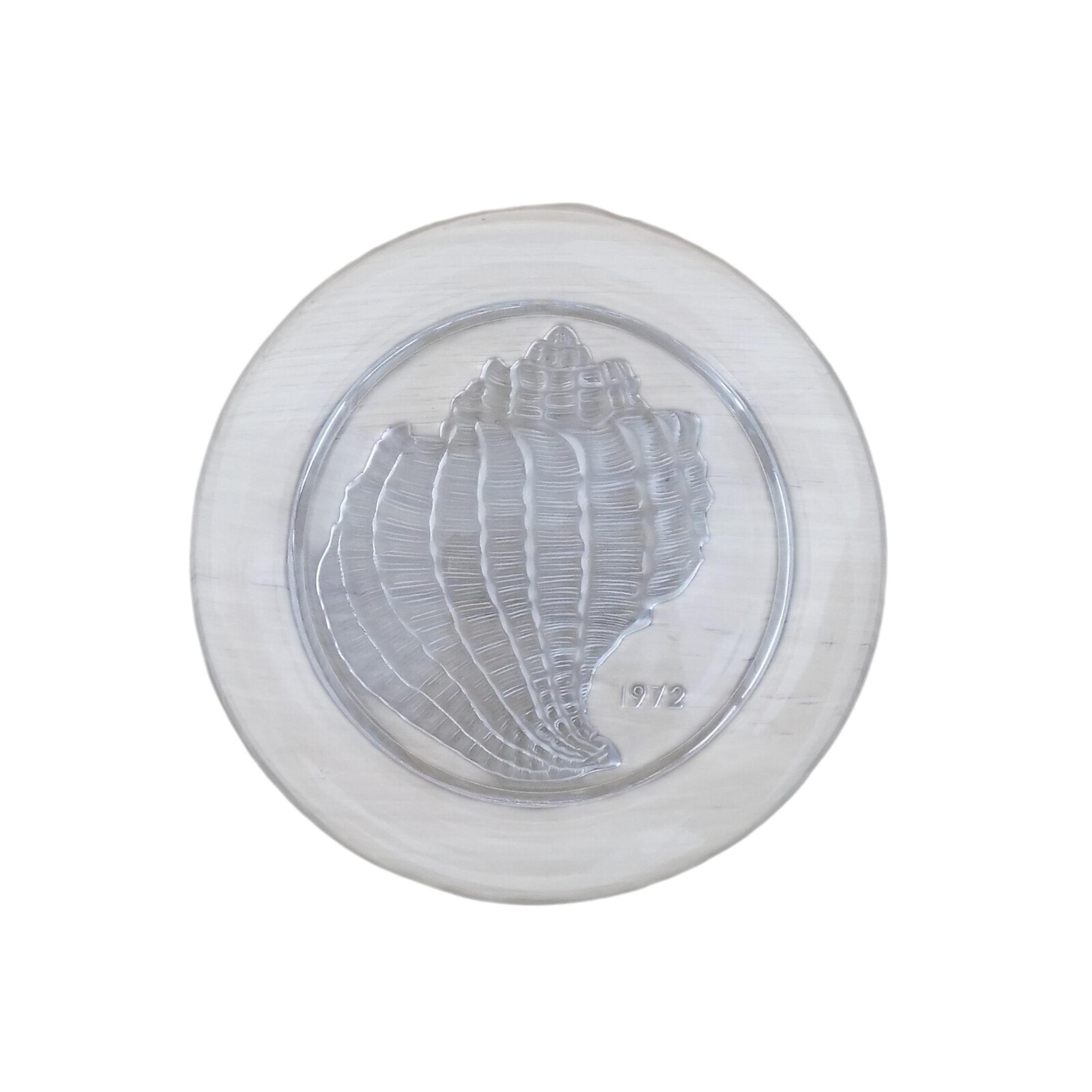 LALIQUE 1972 Annual Plate Art Glass Coquillage Conch Shell Crystal Paris France