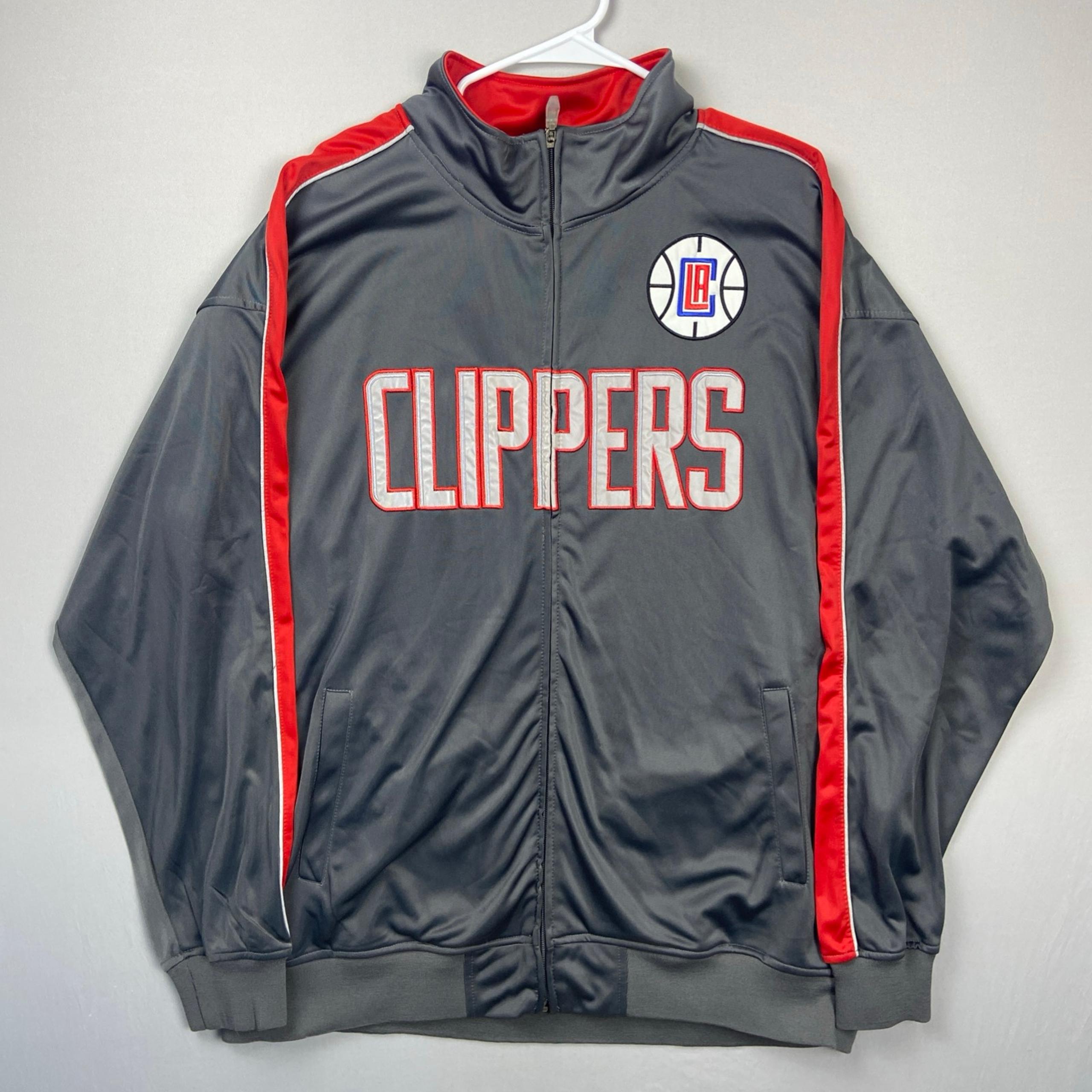 LA Clippers Majestic Warm Up Jacket Men’s 3XL Gray Track Full Zip NBA basketball