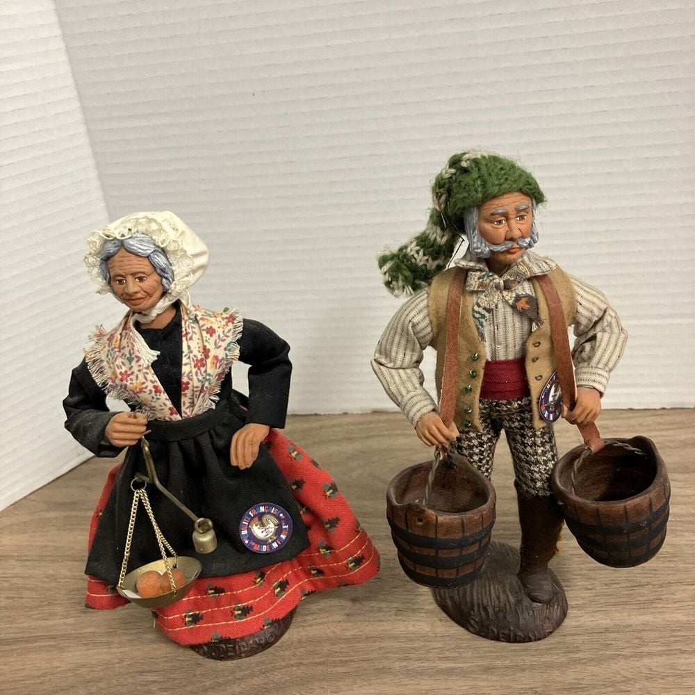 Two Clay French Dolls