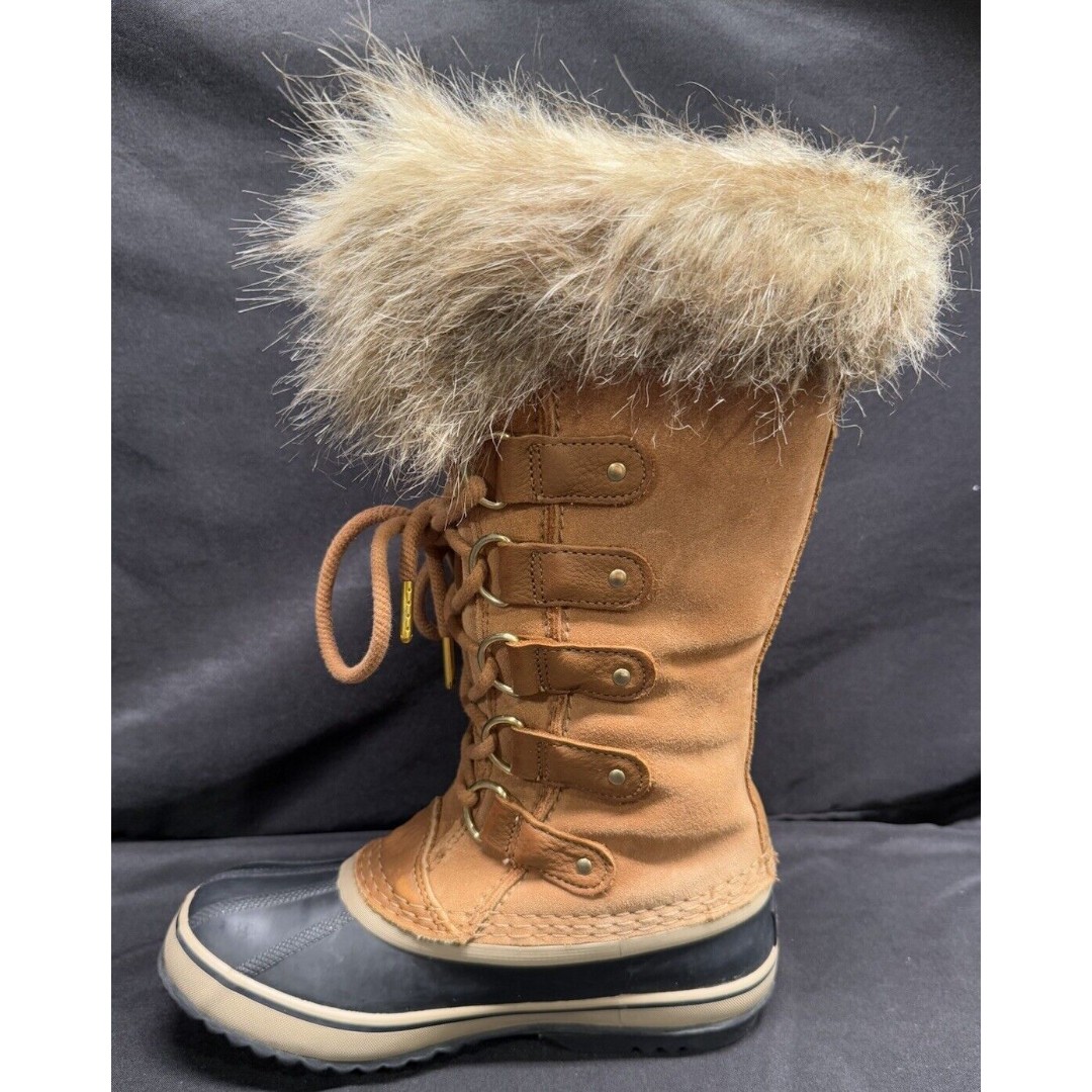 Sorel Winter Boots Joan of Arctic 3481-224 Camel Brown Size 6 Waterproof Womens
