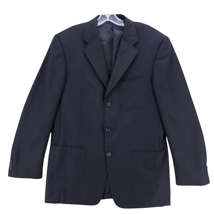 BURBERRY LONDON Black Blazer Sport Coat Jacket 100% Wool Size 40R