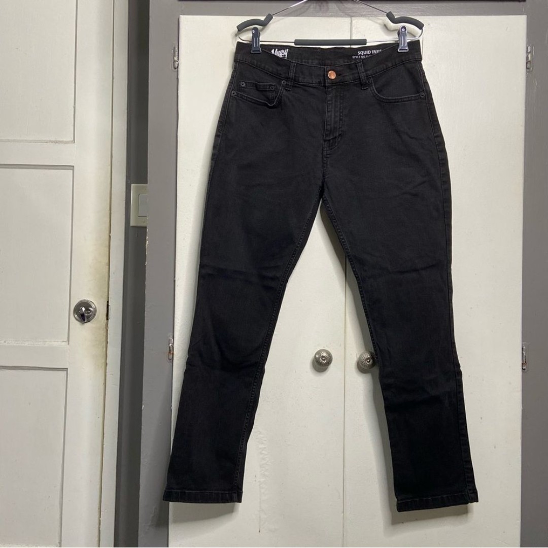 Mugsy Jeans Mens 34x30 Black Squids Inks Straight Fit Stretch Casual