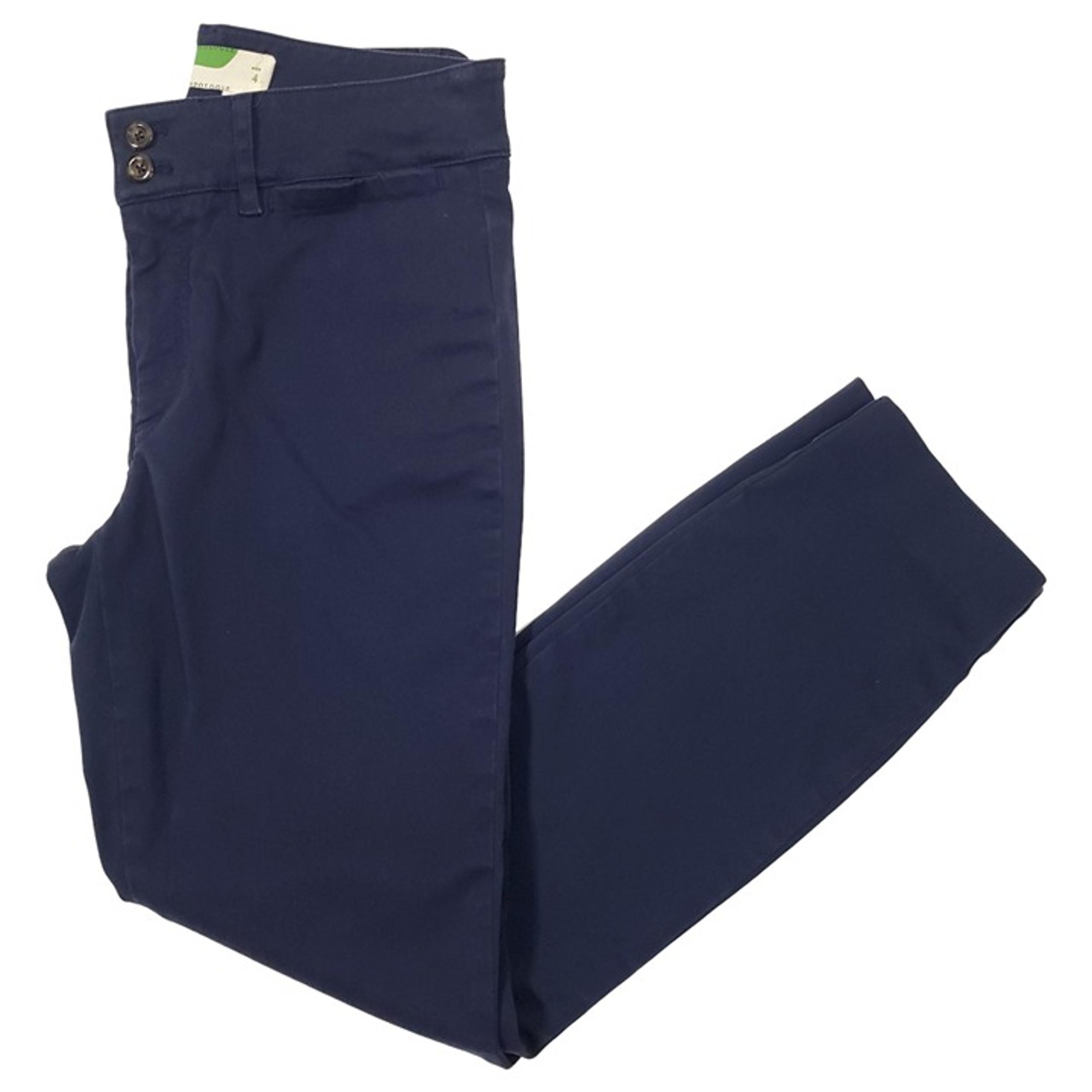 Anthropologie Womens Slim Straight Leg Stretch Chino Pants Navy Size 4 (27)