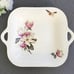 Butterfly and Floral Serving Dish, England, Vintage 2-Handled Bowl