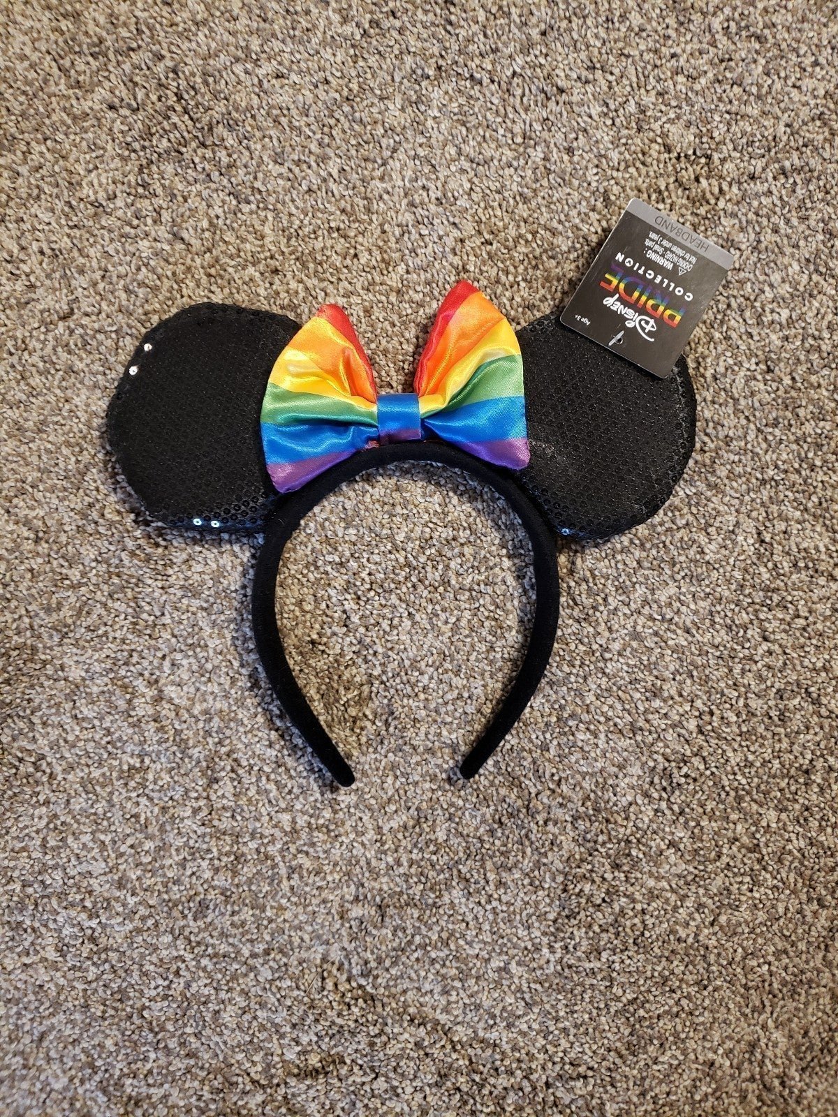 New!! NWT Disney Limited Edition rainbow bling sequin Minnie Mouse ears headband