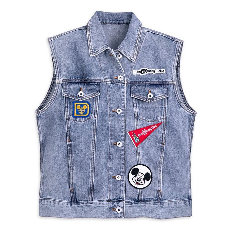 Walt Disney World Mickey Jean Vest with Patches