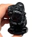 Black Obsidian Carved Santa Claus Figurine Christmas Home Decor Carving Stone