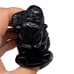 Black Obsidian Carved Santa Claus Figurine Christmas Home Decor Carving Stone