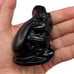 Black Obsidian Carved Santa Claus Figurine Christmas Home Decor Carving Stone