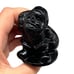 Black Obsidian Carved Santa Claus Figurine Christmas Home Decor Carving Stone