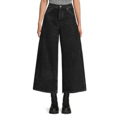 FREE PEOPLE Lanry Wide Leg Crop Pants In Night Sky