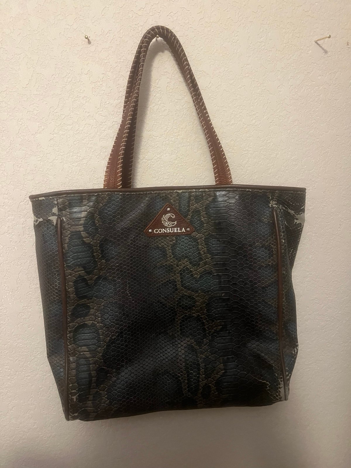 Consuela Exotic Snake Print Tote - Black and Brown
